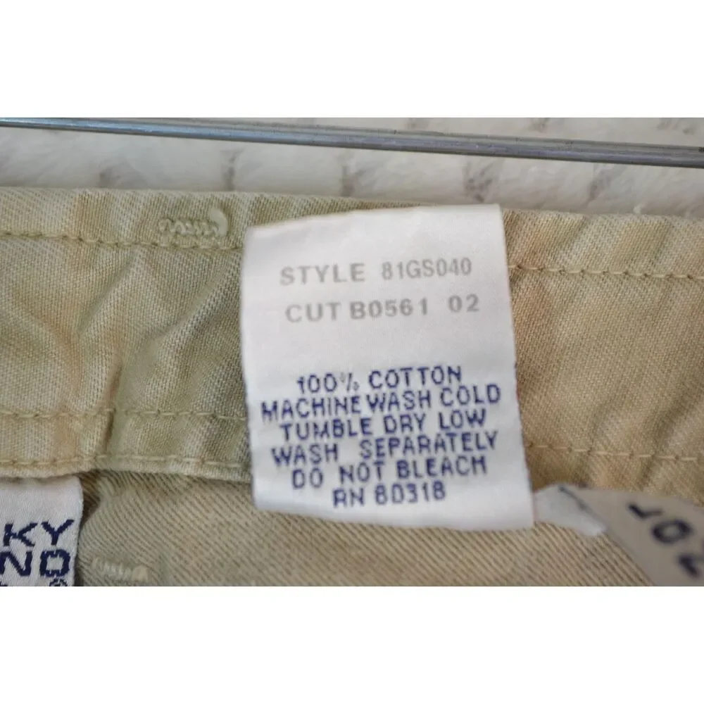Lucky Brand Dungarees Wonder Jeans Women's 0/25 Long Length Tan Distressed Jeans